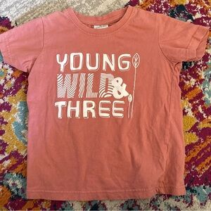 Kids Coral Young Wild and Three tee